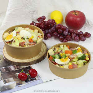 Bol en papier rond jetable pour salade <span class=keywords><strong>Poke</strong></span> avec couvercle en PET - Product Image 1