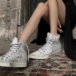 Chaussures en toile montantes personnalisées de haute qualité pour filles, chaussures plates décontractées à bout pointu pour femmes - Product Image 2