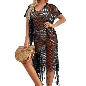 Bestdance Sexy Plage Robe D'été Bikini Cover up Sarong Robe Maillots De Bain Crochet Fait Main - Product Image 2