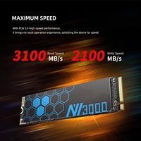 Untuk NV3000 2TB NVMe SSD PCIe Gen3x4 M.2 2280 Internal Solid State Drive Baca/Tulis 300TBW untuk Desktop, Laptop, dan PC Gaming