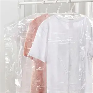 Clear plastic garment clothes cover bags for dresses and suits dust proof dry cleaning plastic bags