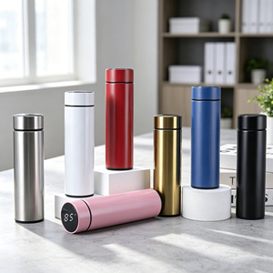 Bouteille isotherme sous vide professionnelle 500 ml en acier inoxydable 304, bouteille d'eau droite portable pour bureau et voyage, logo personnalisé - Product Image 2