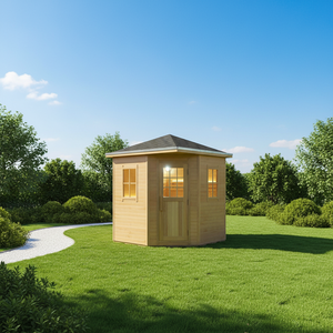Sauna de Vapor Húmedo Impermeable para Exteriores, Cabina de Sauna Tradicional de Madera Sólida de Cedro Rojo y Hemlock para 6-8 Personas, para Jardín o Patio - Product Image 3