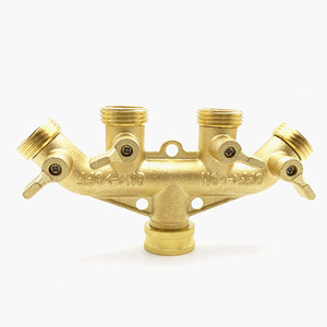 Distributeur de tuyau d'arrosage en laiton à 4 voies, fileté 1/2 pouce, pour irrigation, robuste et durable, norme ANSI - Product Image 2
