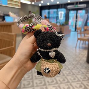 Porte-clés en peluche Mengda, ours en peluche de dessin animé, mignon et amusant, nouvelle poupée en mohair, décoration d'emballage, porte-clés pour filles - Product Image 3