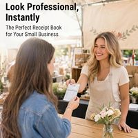 Carnet de reçus autocopiants pour petites entreprises de boutique, 2 feuillets, pour commandes et factures