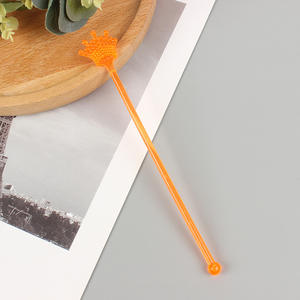 Disesuaikan Tahan Lama <span class=keywords><strong>Food</strong></span> <span class=keywords><strong>Grade</strong></span> Kualitas Bahan Plastik Swizzle <span class=keywords><strong>Stir</strong></span> Sticks dengan Mahkota untuk Mengaduk Koktail dan Minuman Campuran - Product Image 4