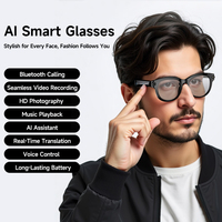 Lunettes Intelligentes IA M89-S avec Assistant Vocal IA, Traduction, Enregistrement Photo/Vidéo, Cadre PC1414 Écologique et Bouton Tactile Physique