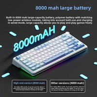 WK75 New Factory Direct Tri-mode RGB LED 75% Mechanical Keyboard USB Type-C PBT Keycaps Kailh Red Switch Wireless PC Gaming
