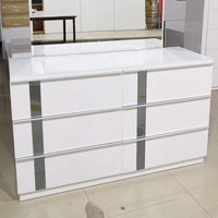 Ensembles de Chambre à Coucher en Gros 11NAA017 Lit King Size Commodes Blanches avec Tables de Chevet