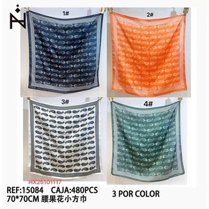 Sciarpa Paisley quadrata 70x70 cm in cotone stampato, accessorio moda per donna - Product Image 3