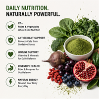 Campuran Super Antioksidan Hijau & Merah Kustom, Bubuk Superfood Vegan Dengan Probiotik & Enzim Pencernaan untuk Nutrisi Harian