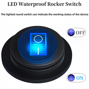 Denizcilik Su Geçirmez Mini Yuvarlak Rocker Anahtarı 20mm, Gövdeli, 3 Pinli 12V Açma Kapama LED'li Işıklı Anahtar, Tekne RV Kamyon Araba için - Product Image 3