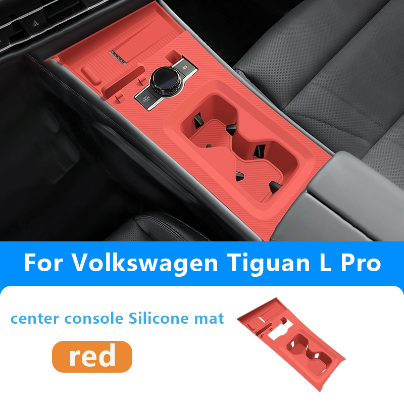 For Volkswagen Tiguan L Pro center console Silicone mat red
