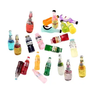 yiwu insheen supplier hot sale 3d miniature soft drink soda sprite fruit bottle resin charms