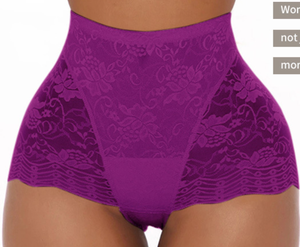 Intimo Femminile a Vita Alta <span class=keywords><strong>in</strong></span> Pizzo Traforato, Sexy e Trasparente, Slip Modellanti per Fianchi e Addome, Lavorato a Maglia, Taglie Forti, Nuovo - Product Image 3