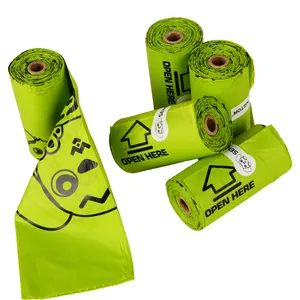 Personnalisé de haute qualité écologique biodégradable toutou plastique pet dogy sac à crottes sac à ordures portable sacs à crottes pour chiens