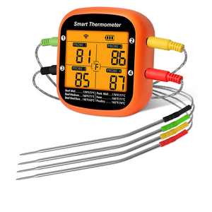 Thermomètre à viande intelligent numérique sans fil avec deux sondes, lecture instantanée, contrôle par application, alarme de minuterie, grill - Product Image 1