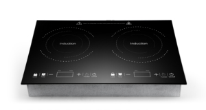 Table de cuisson à induction encastrable double zone avec 2 brûleurs, surface en céramique, commande tactile, 1300W+1800W, économie d'énergie, facile à nettoyer - Product Image 2