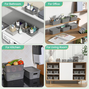 Multi Purpose <b>Plastic</b> <b>Mesh</b> Storage Basket with Handle Ventilated Laundry Supplies Organizer Storage Basket for Home - Product Image 5