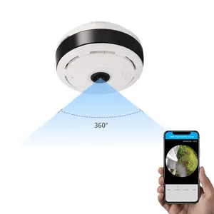 מקורה חכם אבטחת בית קטן פנורמי 360 תואר מצלמה Fisheye חכם CCTV IP HD מיני מצלמה