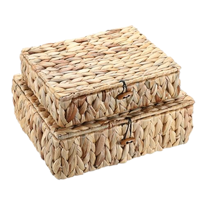 Artex Hai Nam Woven <b>With</b> <b>Lid</b> Water Hyacinth Woven <b>Baskets</b> - Product Image 1