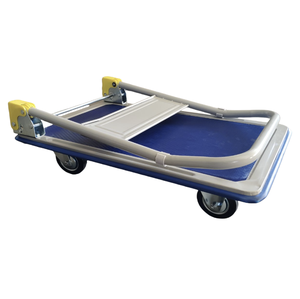 Tugas berat kapasitas 150kg lipat Platform troli karet baja Flatbed <span class=keywords><strong>Dolly</strong></span> <span class=keywords><strong>Cart</strong></span> untuk gudang rumah kantor mendorong bergerak tangan truk - Product Image 4