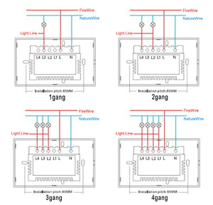 Oem/ODM AU/chúng tôi 1-4 gang App ánh sáng chuyển đổi thông minh tự động hóa nhà tương thích với amason Alexa Google Wifi tường cảm ứng chuyển đổi - Product Image 6