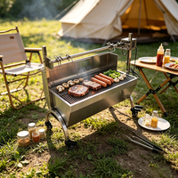Machine à shawarma portable en acier inoxydable, rôtissoire verticale à rotation automatique, barbecue extérieur pour usage commercial, fabrication OEM sur mesure