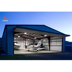 Nhà tiền chế Lớn Khoảng cách điện Pre chế tạo kết cấu thép kim loại khung máy bay máy bay hangar