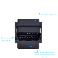 Adaptateur répartiteur OBD2 16 broches mâle à ouverture vers le bas vers 2 connecteurs femelles OBD 1 vers 2