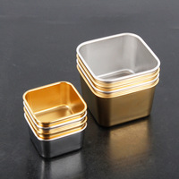 Mini bol de trempage carré de luxe personnalisé SUS 304 plat de service pour restaurant d'hôtel bol de trempage de salade de sauce durable en or