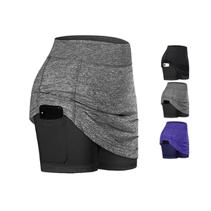 Shorts Deportivos para Mujer con Bolsillos, Transpirables, de Secado Rápido, con Spandex y Poliéster, Cintura Elástica, Color Sólido - Product Image 1