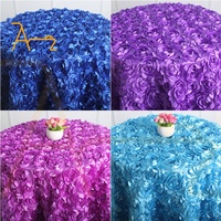 Nappe ronde en polyester lavable avec motif de fleurs personnalisées nappe de fête banquet nappes décoratives de mariage