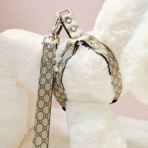 Personalizado Personalizado Moda Respirável Designer Couro Dog Harness Luxo Dog Harness Pet Coleiras Trelas Arnês para Cão - Product Image 2