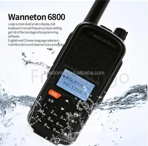 Wanneton 6800 promosyon siyah ucuz Dual Band Walkie Talkie el telsizi kılıfı IPX-68 Uhf mobil radyo