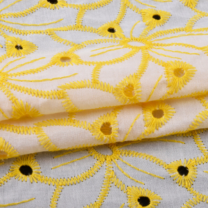 Tela de Punto Estampada con Diseño de Flores Amarillas, Personalizable al por Mayor, con Ingredientes de Poliéster y Elastano, para Confección de Ropa - Product Image 4