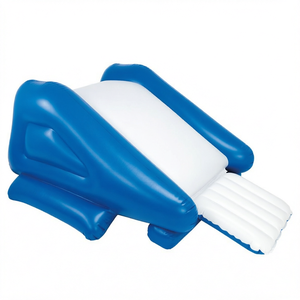 สไลเดอร์น้ำเป่าลมสีฟ้าขาว ทำจาก PVC สำหรับสระว่ายน้ำ เล่นสนุกในช่วงฤดูร้อน - Product Image 1