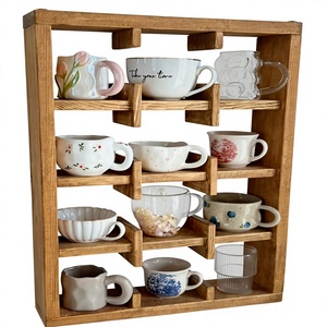 Wooden Mug Holder Stand Single Tier Minimalist Design Kitchen Tableware Storage <b>Rack</b> for Cups - Product Image 6