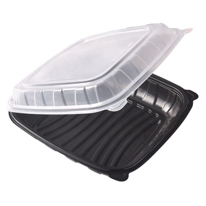 8x8x3 1000ml <strong>square</strong> Microwave Safe Clamshell Disposable Lunch Box Microwavable <strong>Plastic</strong> PP Food to Go Takeaway <strong>Container</strong> - Product Image 1