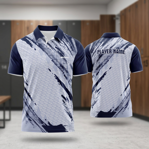 Chemises de sport pour hommes en jersey de coton/élasthanne, à motif uni, brodées sur le devant, décontractées, à boutons, séchage rapide, manches courtes, vente en gros sur mesure - Product Image 3