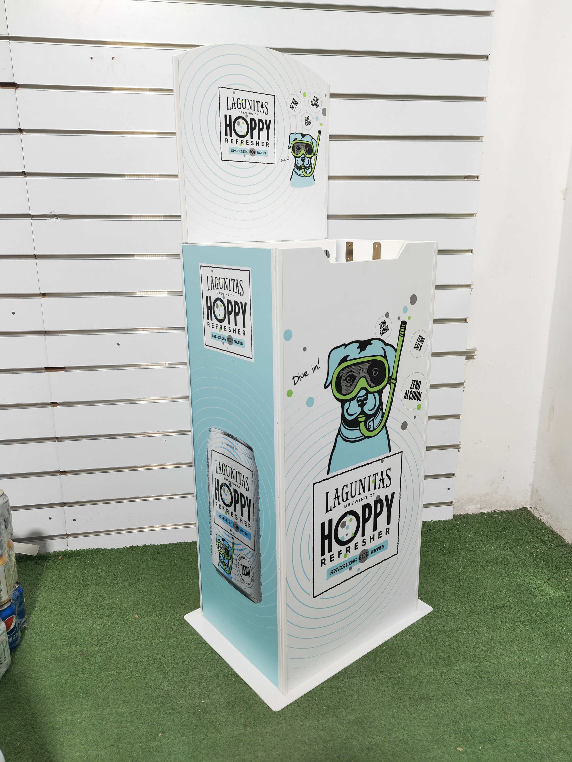 Custom Square Metal Automatic Lifting and Lowering Beverage Display Racks for Supermarket & Retail Shop — view 2