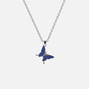 Collier Papillon Thermochromique Changeant de Couleur pour Femme, Style Ins, Pendentif Cœur Tendance - Product Image 3