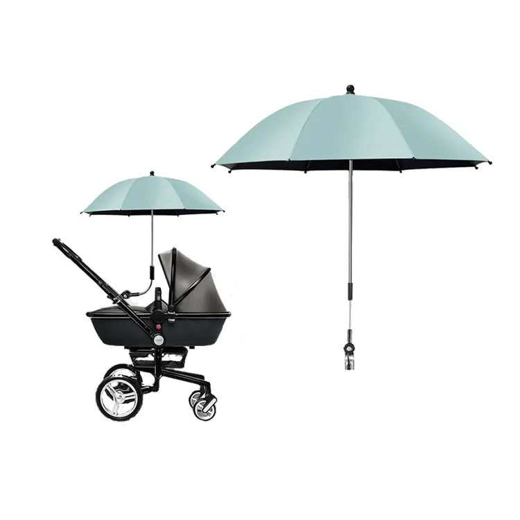 Großhandel hochwertige UV-Silber beschichtung Clip Kinderwagen Sonnenschirm Klemme Baby Regenschirm benutzer definierte Logo-Clip auf Regenschirm