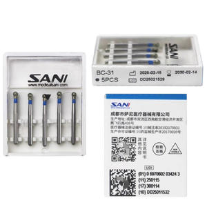 Gama Completa de Fresas Dentales, Fresas de Diamante Sani de Alta Velocidad, Fresas de Bola - 5 Piezas/Placa, Fuente de Alimentación Eléctrica - Product Image 1