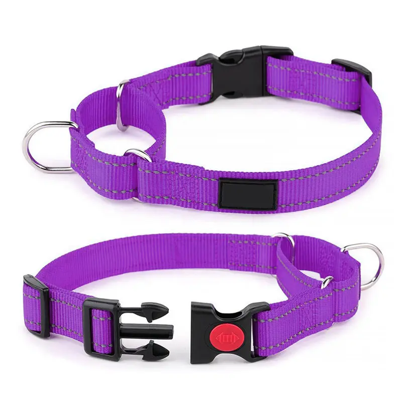 Adjustable Wide Nylon Dog Martingale Dog Collar Big Dog Custom Strong Training Collars