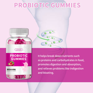 סוכריות גומי פרוביוטיות טבעוניות ללא סוכר, 60 יחידות, תמיכה יומית לחיזוק מערכת החיסון, בריאות מערכת העיכול, תוסף ויטמינים - Product Image 4