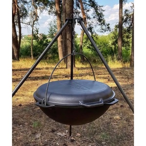 Cocotte asiatique <span class=keywords><strong>en</strong></span> <span class=keywords><strong>fonte</strong></span> avec couvercle grill - Poêle à frire 8 L - Kazan <span class=keywords><strong>en</strong></span> <span class=keywords><strong>fonte</strong></span> pré-culotté pour la cuisine <span class=keywords><strong>en</strong></span> camping - Product Image 6