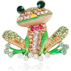 Broche con Diseño de Rana con Pedrería para Hombre y <span class=keywords><strong>Mujer</strong></span>, Joyería para Traje y Abrigo, Accesorios de <span class=keywords><strong>Ropa</strong></span>, Broches a Juego, Recuerdos para Fiestas - Product Image 1