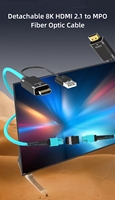 Câble à fibre optique blindé HDMI 2.1 vers MPO détachable DT-HF8MA-30, 48 Gbps, 8K 60 Hz